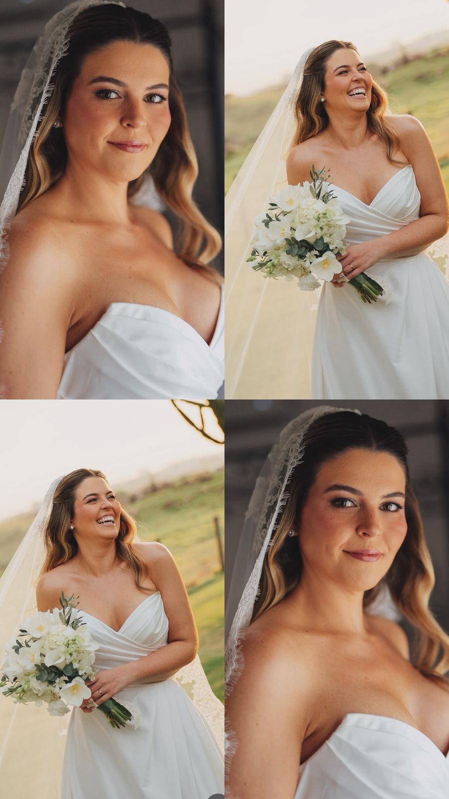 Montagem de noiva com bronze elegante Sol Raia